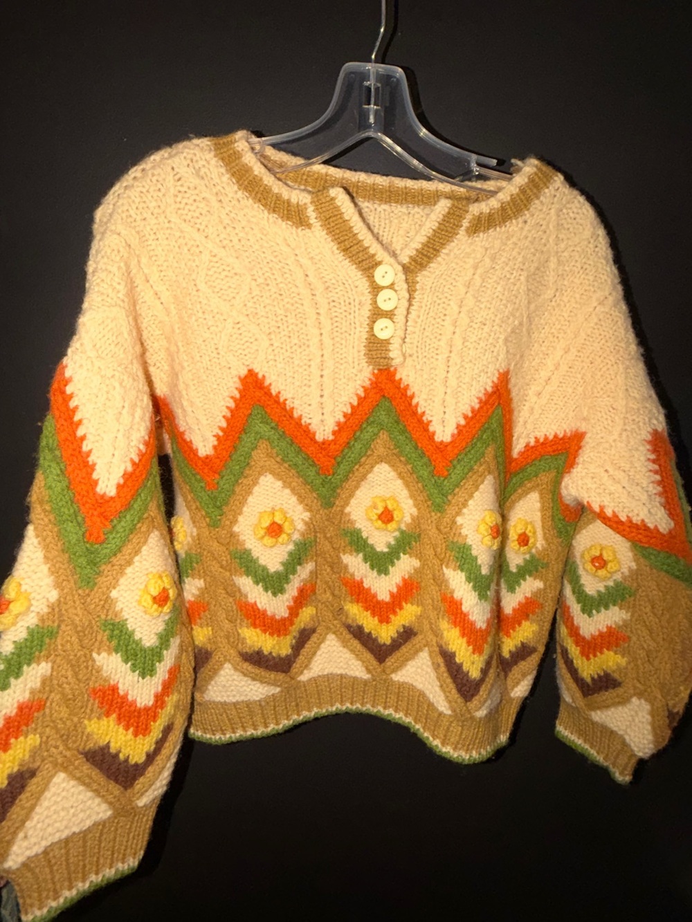 70s vintage Floral sweater